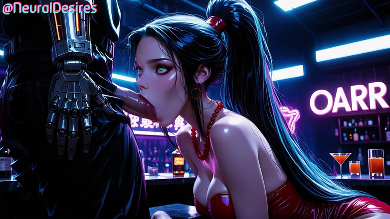 NeuralDesires: La scopata di cyberpunk di neon vixen - ai-generato