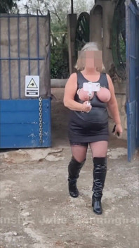 Set021 Walking Around with My Tits Out and Bound with Straps