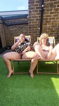 Interracial Lesbian Rooftop Cum Party Starring Sexyspice36 and Juliet Redhead