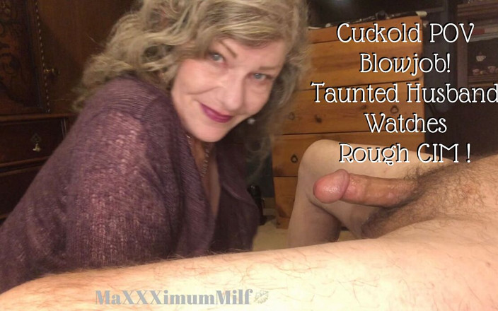 MaXXXimumMilf: Cornudo en primer plano mamada Marido mira leche en la...