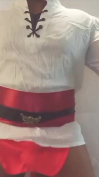 Pirate Cosplayer Jerks off!