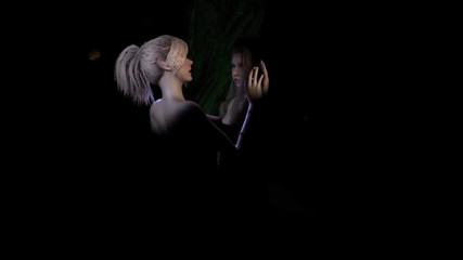 Wraith ward: Two sexy Elves put on an Erotic Lesbian Show