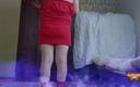 Ladyboy Kitty: Vermelho vestido sexy femboy cadela branca bbw sissy boy amador...