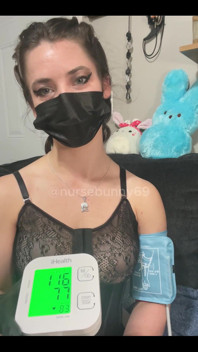 Self Auto Bp Cuff Vibrator Orgasm and Breast Play in Black Lingerie