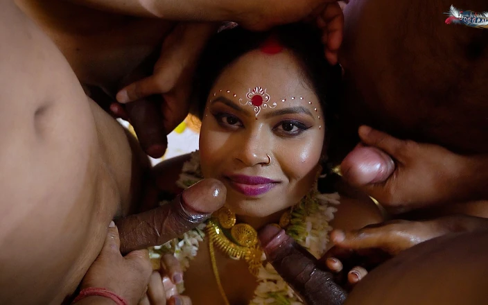 Desi Bold Movies: Desi mallu la nuova moglie sposata scopata in una gangbang...