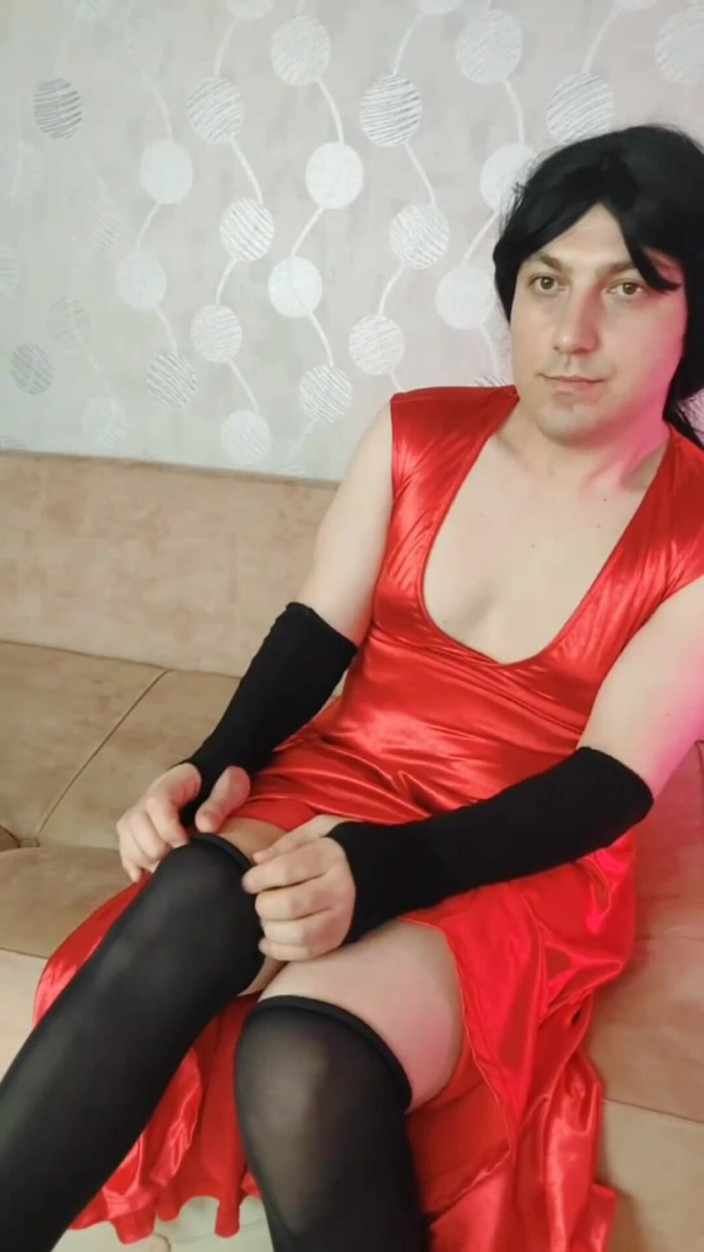 Kitty_Cross: Red Dress Pretty Smooth Legs