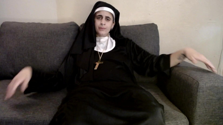 Abby Anna: Nasty Nun Gaping Her Pussy