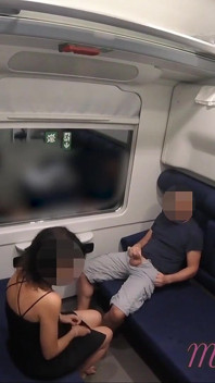 Flash Dick on the Train - Girl Jerks off and Sucks Big Cock in Public and Cum in Mouth - Misscreamy