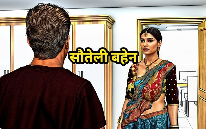 Piya Bhabhi: 紧张的未婚夫阴茎不会勃起，继妹与继兄弟性交