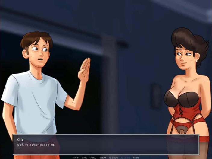 Cartoon Play: Summertime Saga deel 202 - neukpartij kapsel milf in rood korset