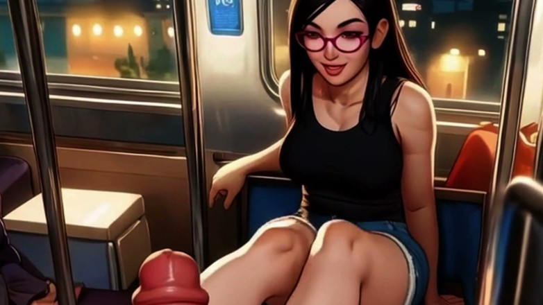 Spicy Toons: Hentai Girl Lin Gives You a Footjob on the Train