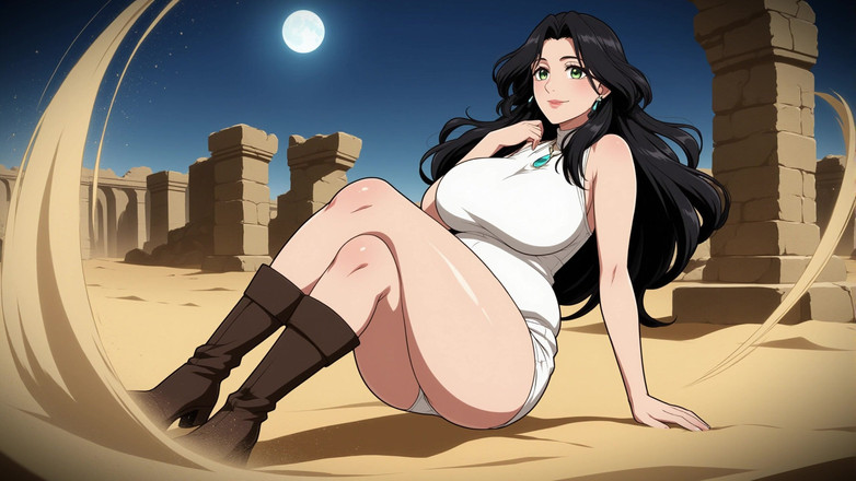 AI Porn: 砂漠のカートゥーン・ウィメン ai
