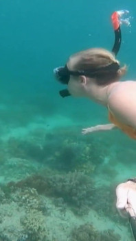 Snorkel Slut: Tight Bikini, Dive Mask & Underwater Fin Tease