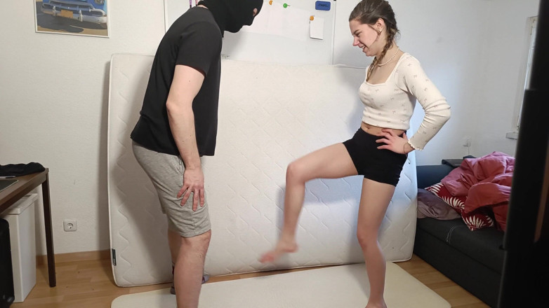 GermanBallsBusted: Ballbusting Hard Barefoot Kicks