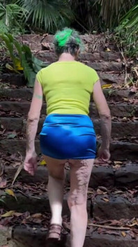 Walking up Old Stairs in the Hawaiian Rainforest