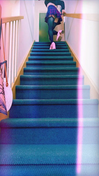 Dirty Crossdresser Teasing You on the Stairs, Down on All Fours Face Down Ass up, Walking in Her Slutty Pink Heels up and Down!