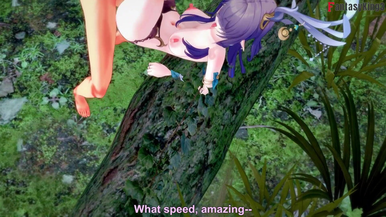 Fantasy king: Lauma ormanda ateşli ahegao seks - genshin impact