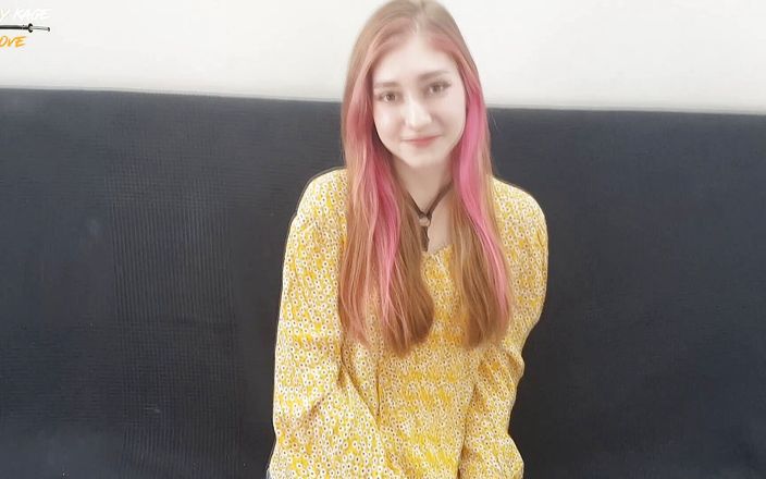 Your Naked Dream: Casting pink haired girl in jeans - hard mouth fuck