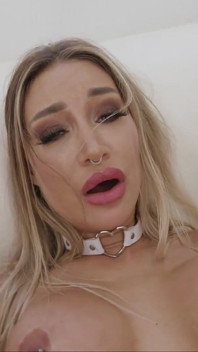 Depraved Monika Fox Anal Rides Booty on Big Pink Dildo and Squirts!