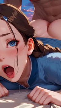 Anime Ai: Städerskan, hon ser min kuk och kan inte motstå det.
