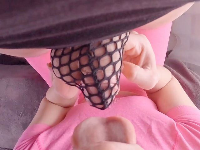 I Suck and Lick Cock Through Fishnet Nylon Panties (Alisa Lovely)