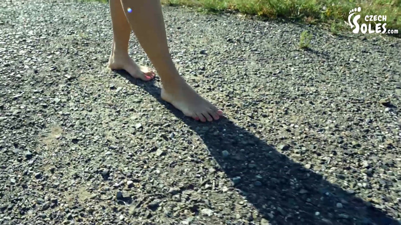 Czech Soles - foot fetish content: Dirty bare feet in nature, POV