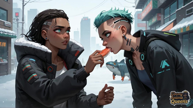 Ebony Anime Queens: Смотри, как шаловливые черные крошки наслаждаются попшотом пиршества, подпитываемого порно!