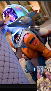 Welcoming Bald Pussy Juno to Planet Earth with Widowmaker’s Hard Fucking Transgender Futa Cock