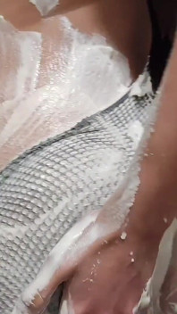 Humiliation Whipped Cream Removed From My Tits with His Piss