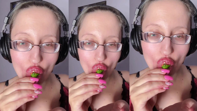 FinDom Goaldigger: Asmr paprika pepper ăn - asmr, kính mắt, gianess, son môi, môi...