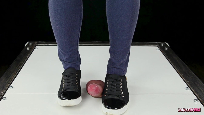 House of Era: Cock trampling by sneakers in dance CBT