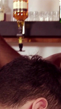3some interracial gay fuck with a black dude and 2 white ones on the bar