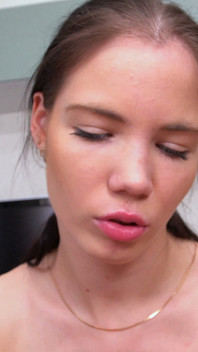 Hot Brunette Gives Her Lucky Neighbor a Handjob