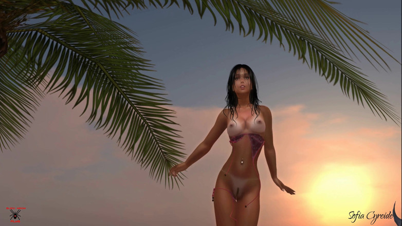 Black Widow Films: Beach striptease full