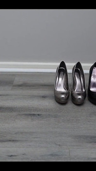 Trying on Different High Heels While Wearing Nylon Stockings
