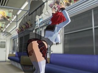 H3DC: 기차에서 엉덩이에 따먹히는 3D 헨타이 빨간 머리 여대생