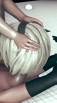 Scopata in faccia in bagno con 2b - Nier Automata Animation