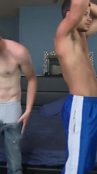 Orgy with 4 Hot Straight Guys Going Raw