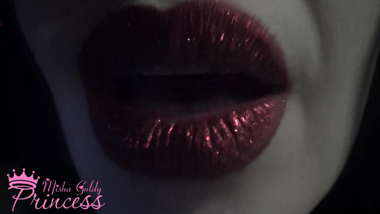 Goddess Misha Goldy: Glitterate rosse sulle mie grandi labbra JOI