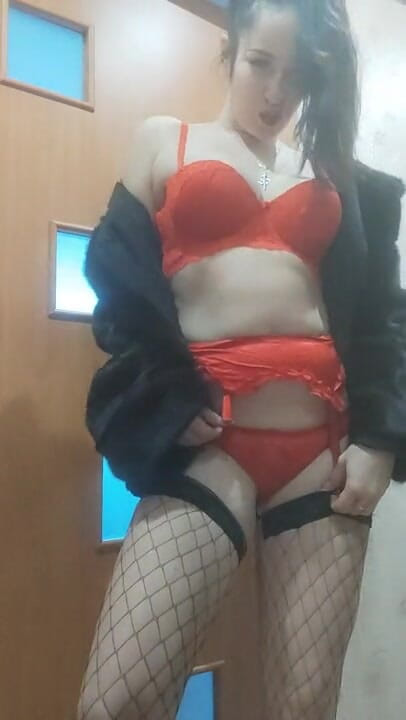 SexyAlbinaKiss: Nice striptease in a fur coat