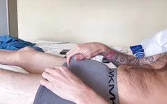Hot Tattooed Richard Rixxx Stroking Big Cock Blowing Clouds