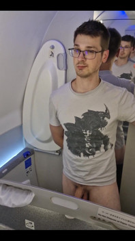 14 Hours of Flight I Can't Resist to Show You My Cock