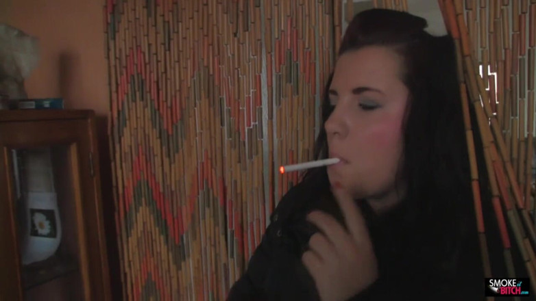 Smoke it bitch: Rose, big-titted young hottie smokes sensually