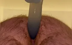 Taking a Huge Dildo Deep in My Ass and Having It Explode Lots of Cum Into My Ass with Me Moaning and Begging for More