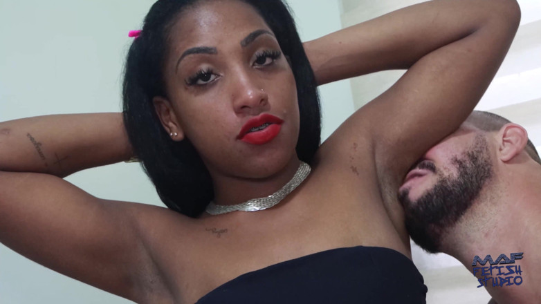 MAF fetish studio: Licking and Cum in Submissive Ebony Armpit