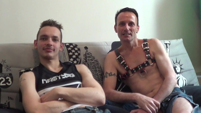 YOUNG FUCKED BY OLDER: Stepdaddy fucked bareback in leather but not free