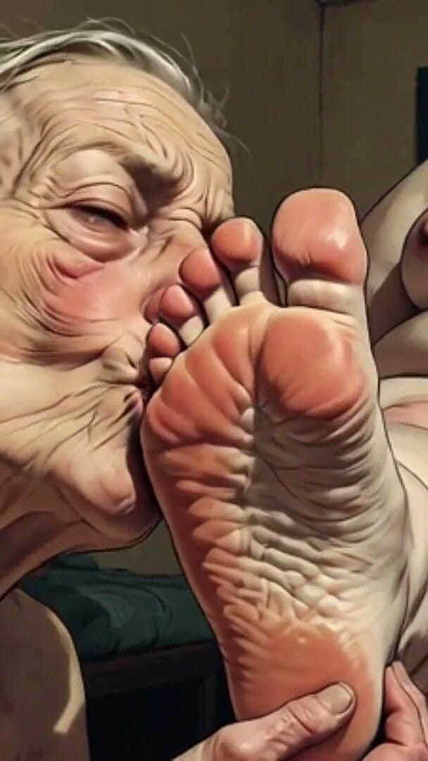 YOUR BEST FANTASY: La abuela de 90 años lamiendo y chupando pies grandes de...