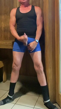 Another Sauna Cumshot From Dilf Jockdad87