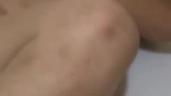 On the Beach, My Stepson Wants to Fuck Me, I Ask Him to Cum in My Hairy Pussy Instead, Full of Semen