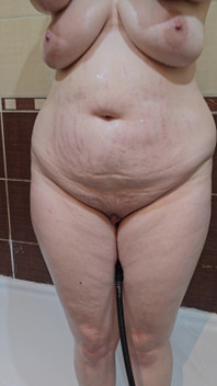 Chubby Wife Showering - Nice Pussy and Big Natural Tits